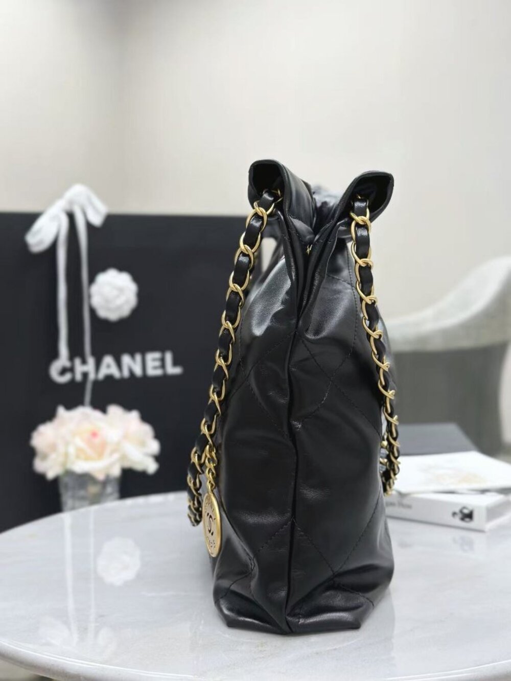 Chanel Small 22 Chain Hobo Quilted Calfskin - Picture 4 of 8